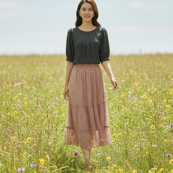 Milk & Honey 100% Silk Boho Blouse - Picture 5 of 9